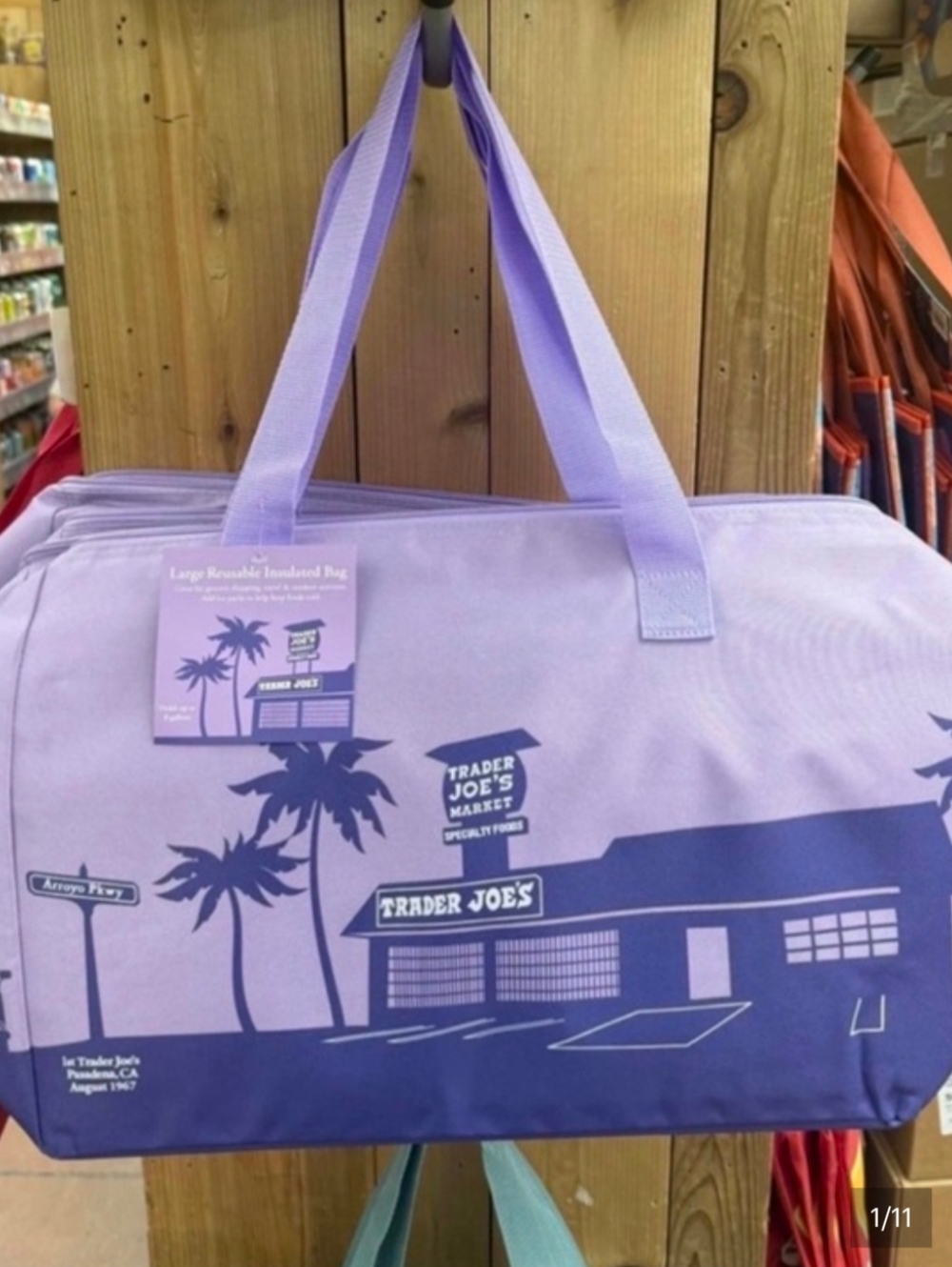 Trader Joe's 2026 Lavender Spring Reusable Insulated Tote Bag